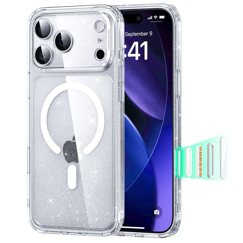 Калъф за iPhone 17 Pro Max - ESR Classic Classic Hybrid HaloLock - Прозрачен Shimmer