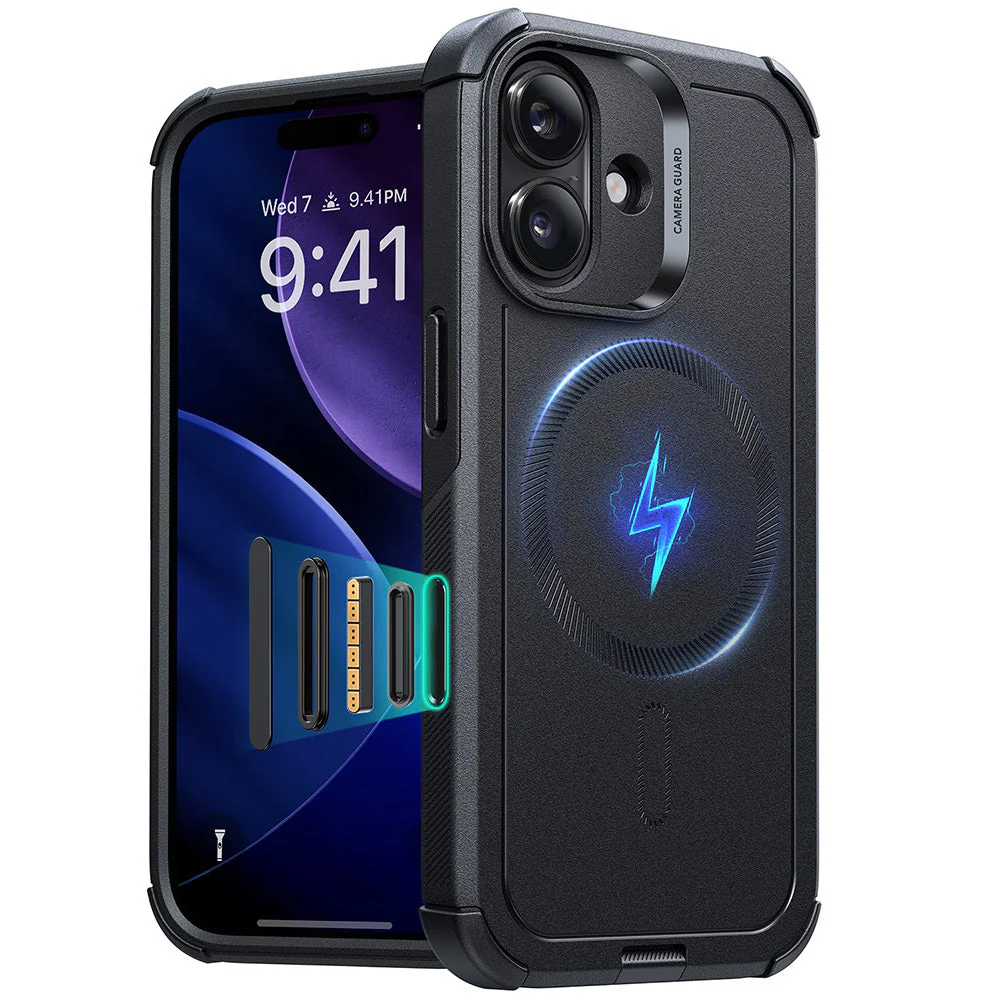 Калъф за iPhone 17 - ESR Cyber Halolock - Черен