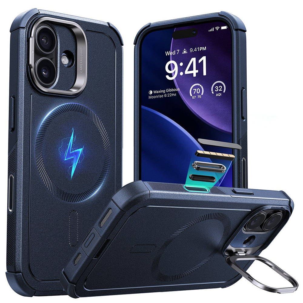 Калъф за iPhone 17 - ESR Cyber Armor Kickstand - Син
