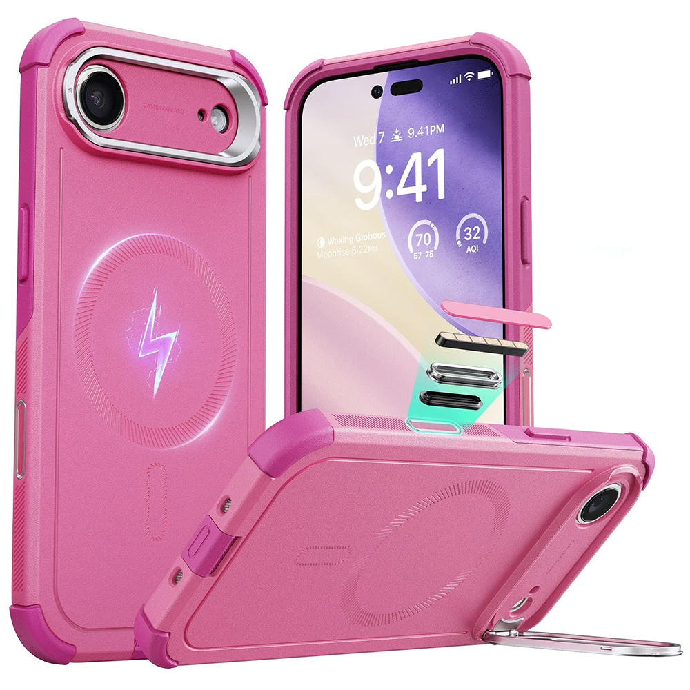 Калъф за iPhone 17 Air - ESR Cyber Armor Kickstand - Розов