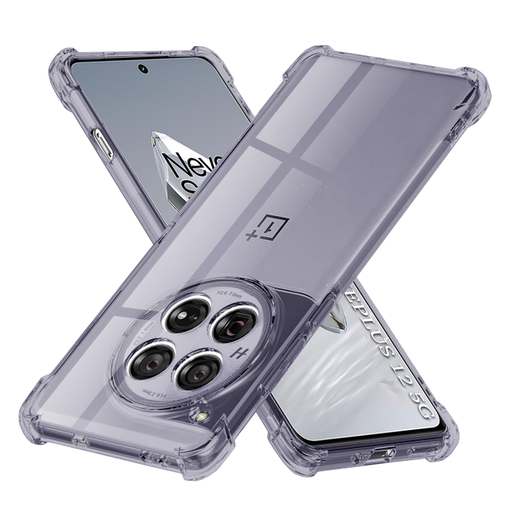 Калъф за OnePlus 12 - Techsuit Shockproof Прозрачен Silicone - Smoke Черен