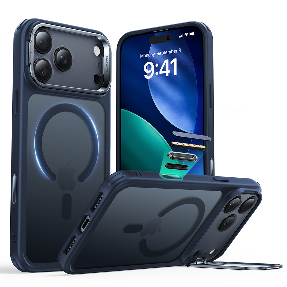 Калъф за iPhone 17 Pro - ESR Classic Hybrid Hybrid HaloLock Kickstand - Frosted Син