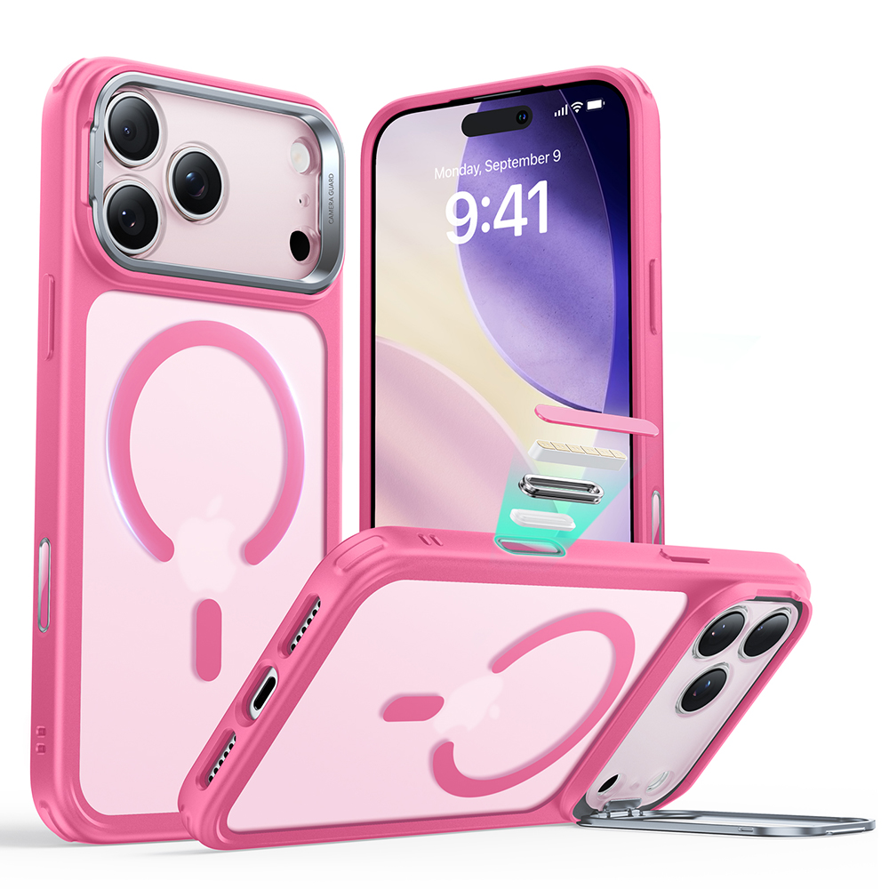 Калъф за iPhone 17 Pro - ESR Classic Hybrid Hybrid HaloLock Kickstand - Frosted Розов