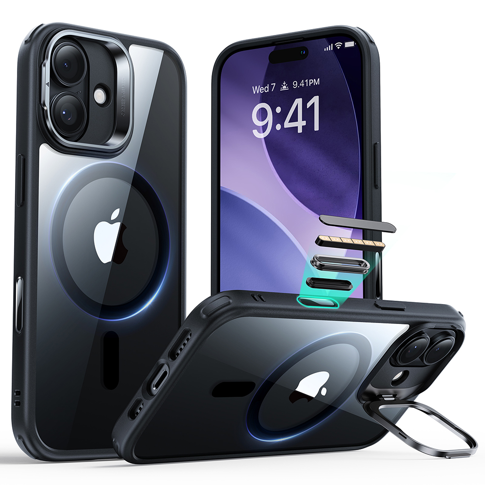 Калъф за iPhone 17 - ESR Classic Hybrid Classic HaloLock HaloLock Kickstand - Прозрачен Черен