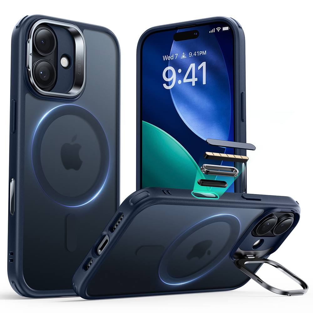 Калъф за iPhone 17 - ESR Classic Hybrid Hybrid HaloLock Kickstand - Frosted Син