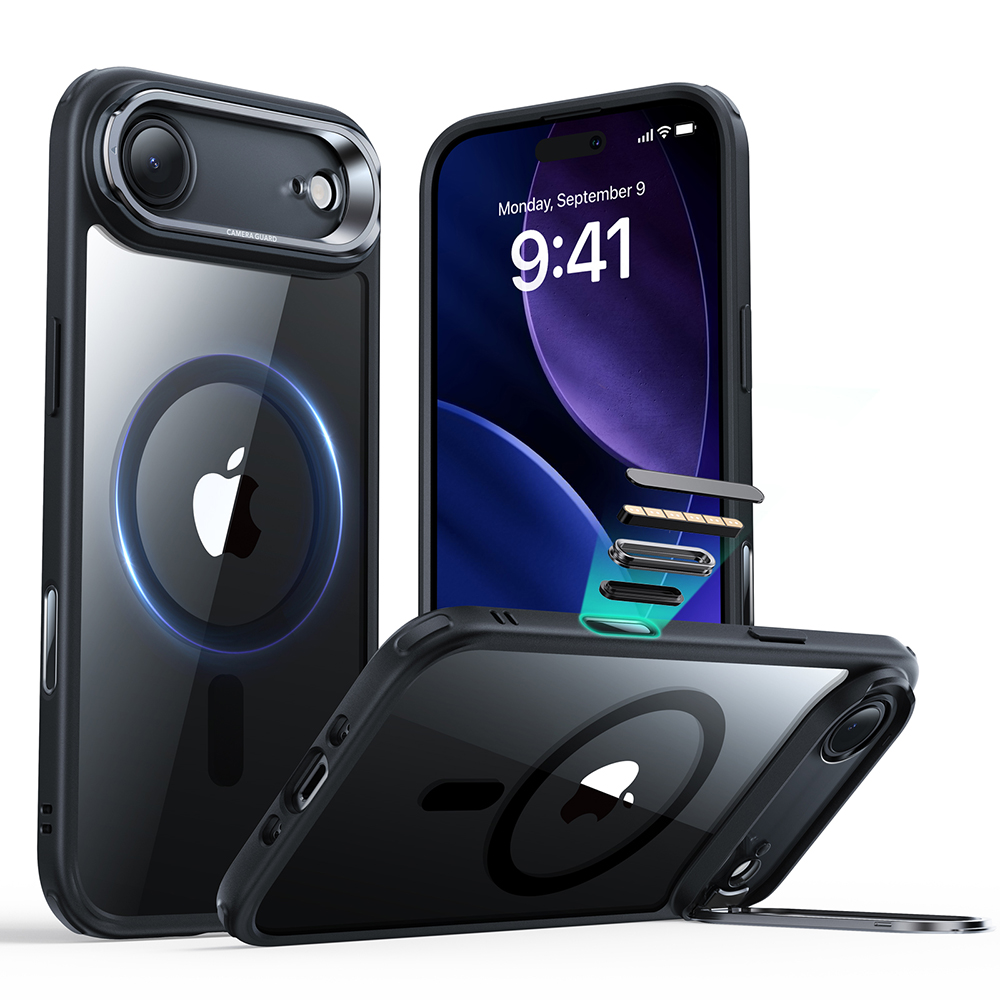 Калъф за iPhone 17 Air - ESR Classic Hybrid Classic HaloLock HaloLock Kickstand - Прозрачен Черен