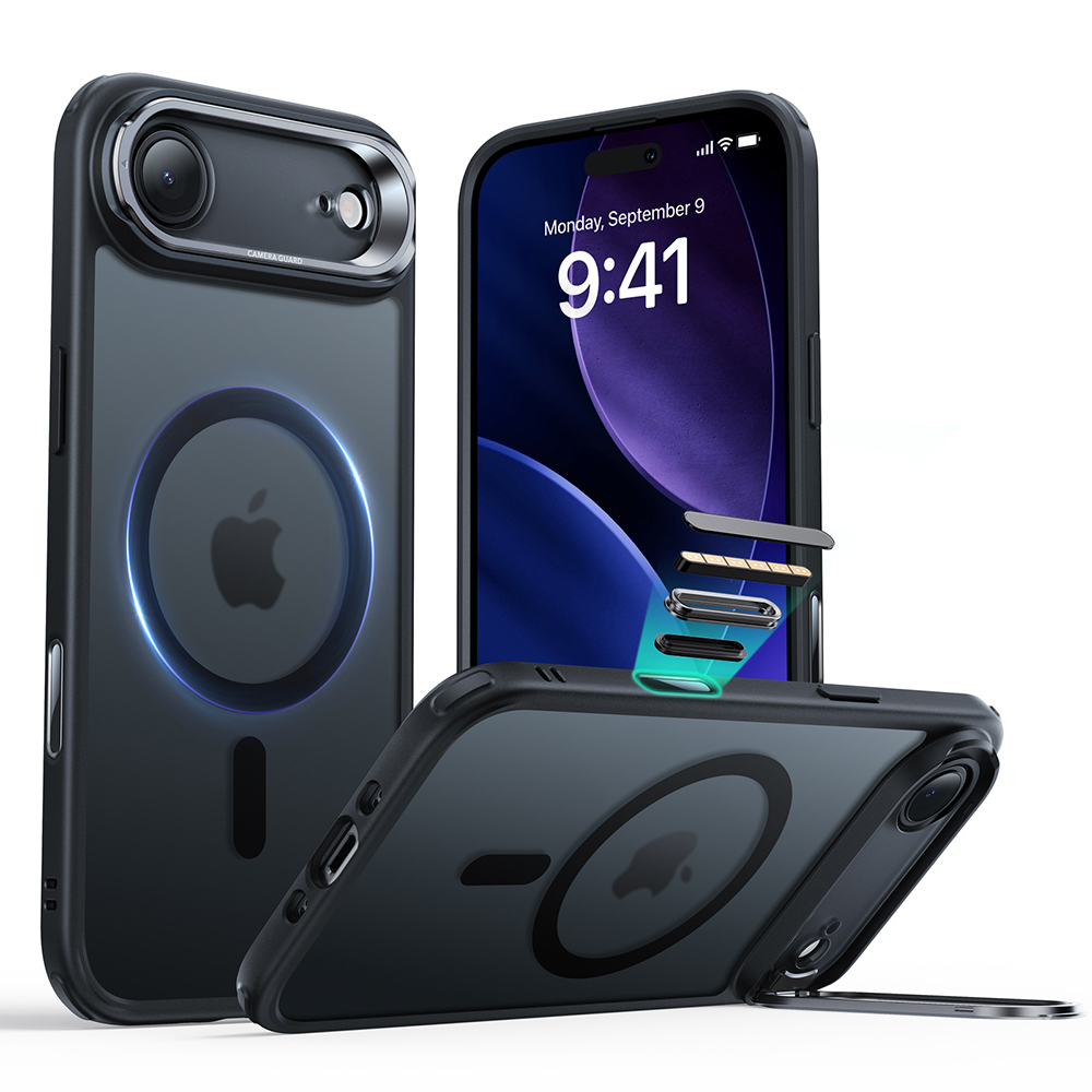 Калъф за iPhone 17 Air - ESR Classic Hybrid Classic HaloLock HaloLock Kickstand - Frosted Черен