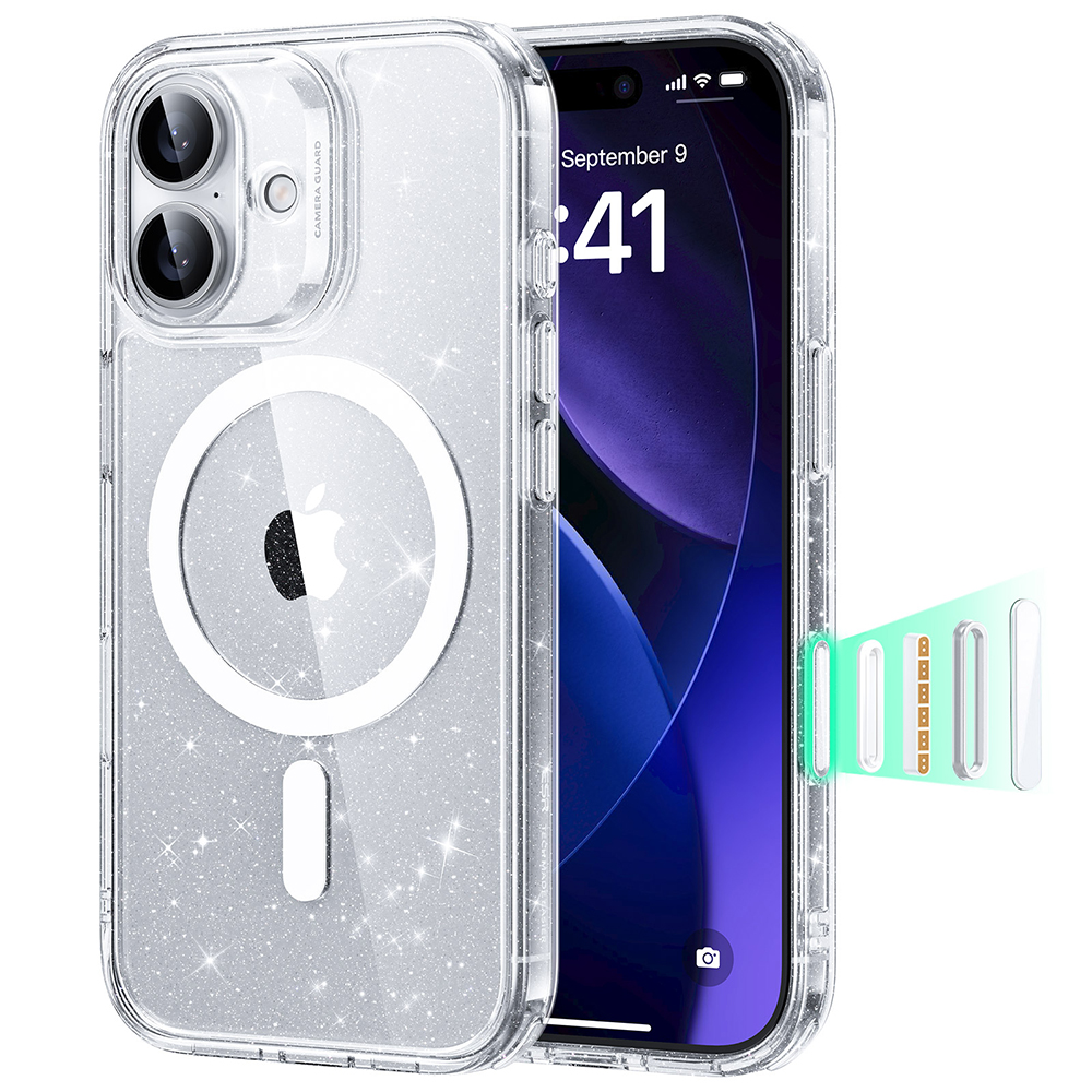 Калъф за iPhone 17 - ESR Classic Hybrid HaloLock - Прозрачен Shimmer