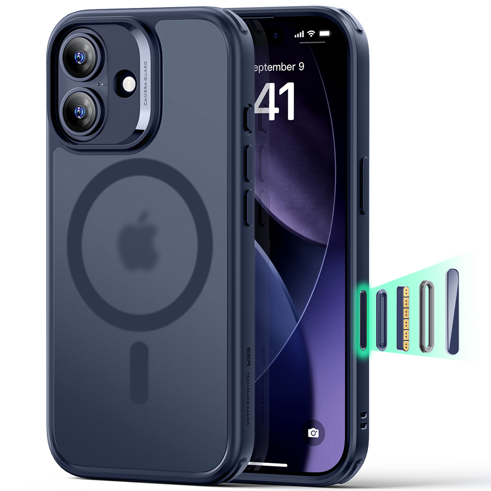 Калъф за iPhone 17 - ESR Classic Hybrid HaloLock - Frosted Син