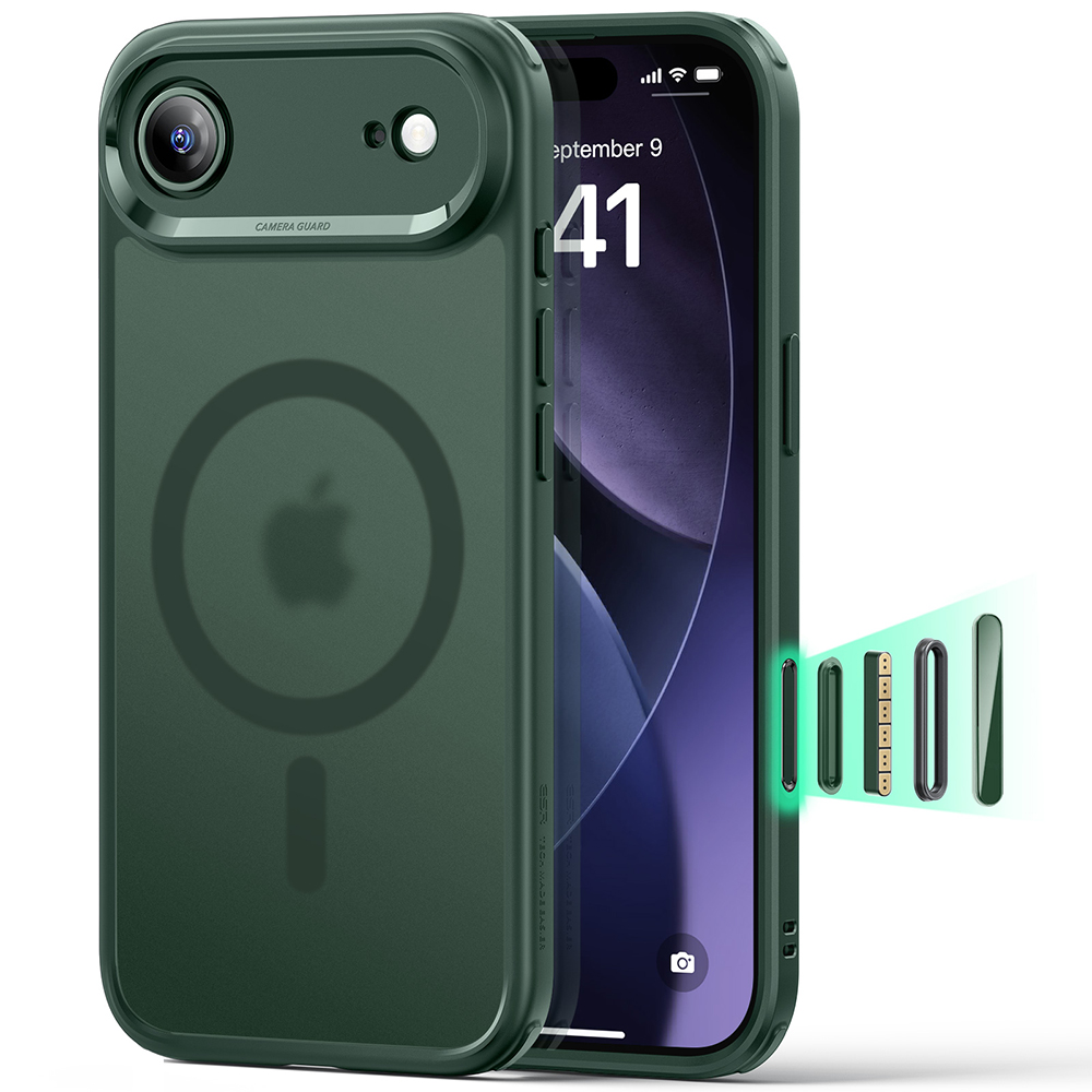 Калъф за iPhone 17 Air - ESR Classic Hybrid HaloLock - Frosted Зелен