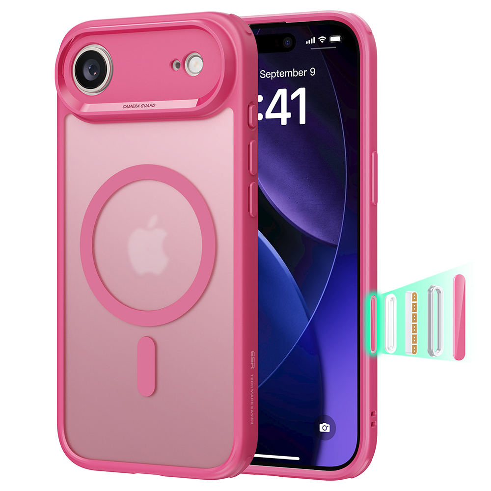 Калъф за iPhone 17 Air - ESR Classic Hybrid HaloLock - Frosted Розов