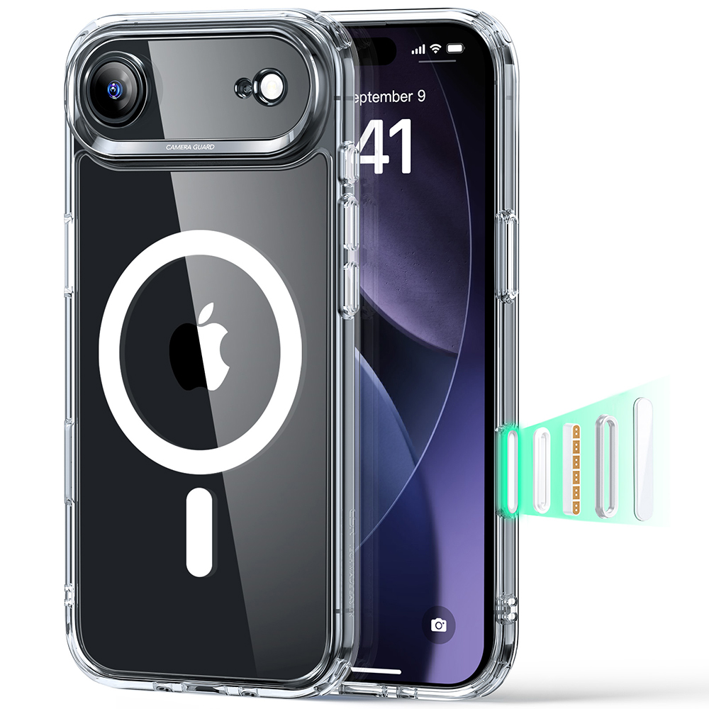 Калъф за iPhone 17 Air - ESR Classic Classic Hybrid HaloLock - Прозрачен