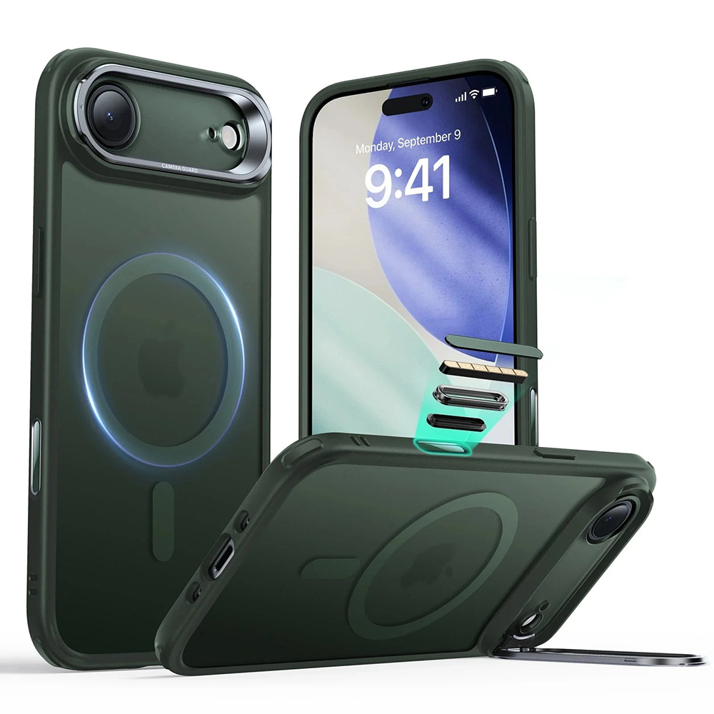 Калъф за iPhone 17 Air - ESR Classic Hybrid Classic HaloLock HaloLock Kickstand - Frosted Зелен