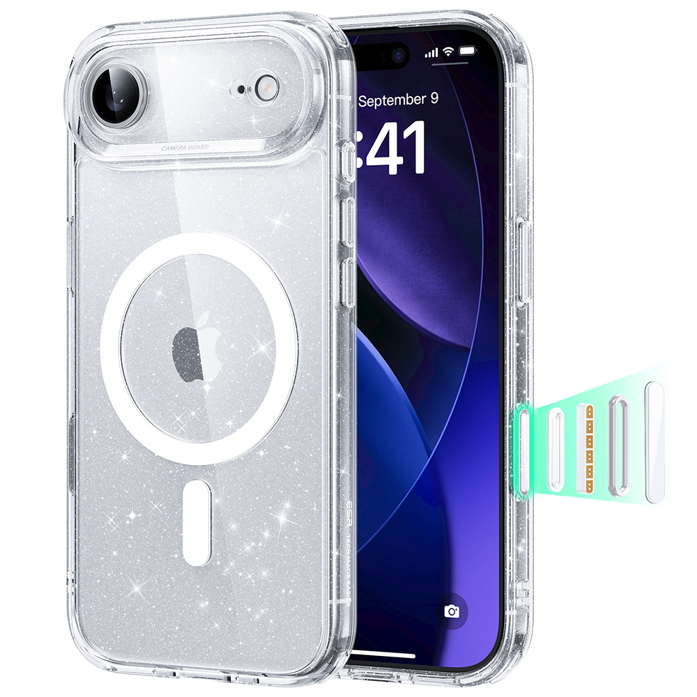 Калъф за iPhone 17 Air - ESR Classic Classic Hybrid HaloLock - Прозрачен Shimmer