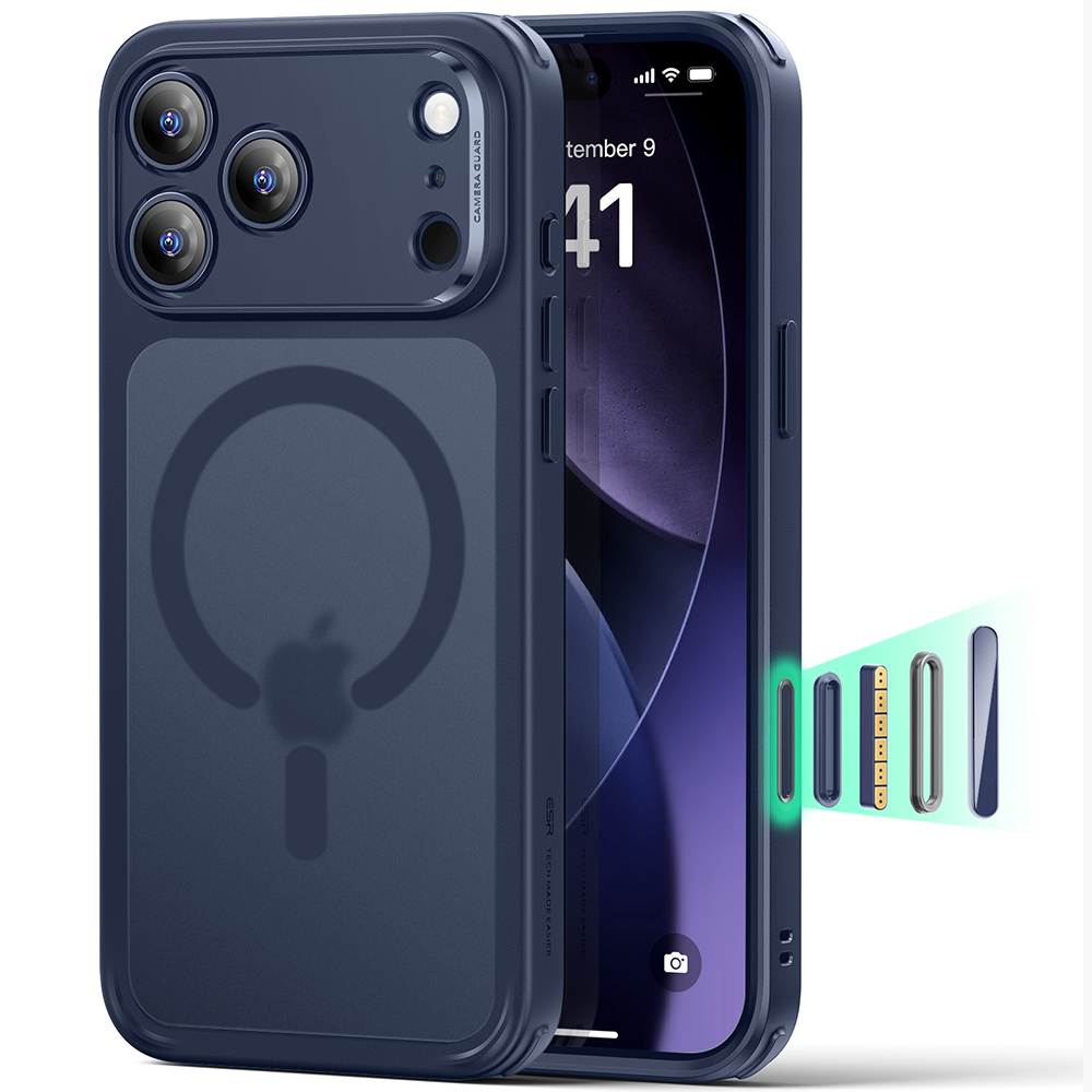 Калъф за iPhone 17 Pro - ESR Classic Hybrid HaloLock - Frosted Син