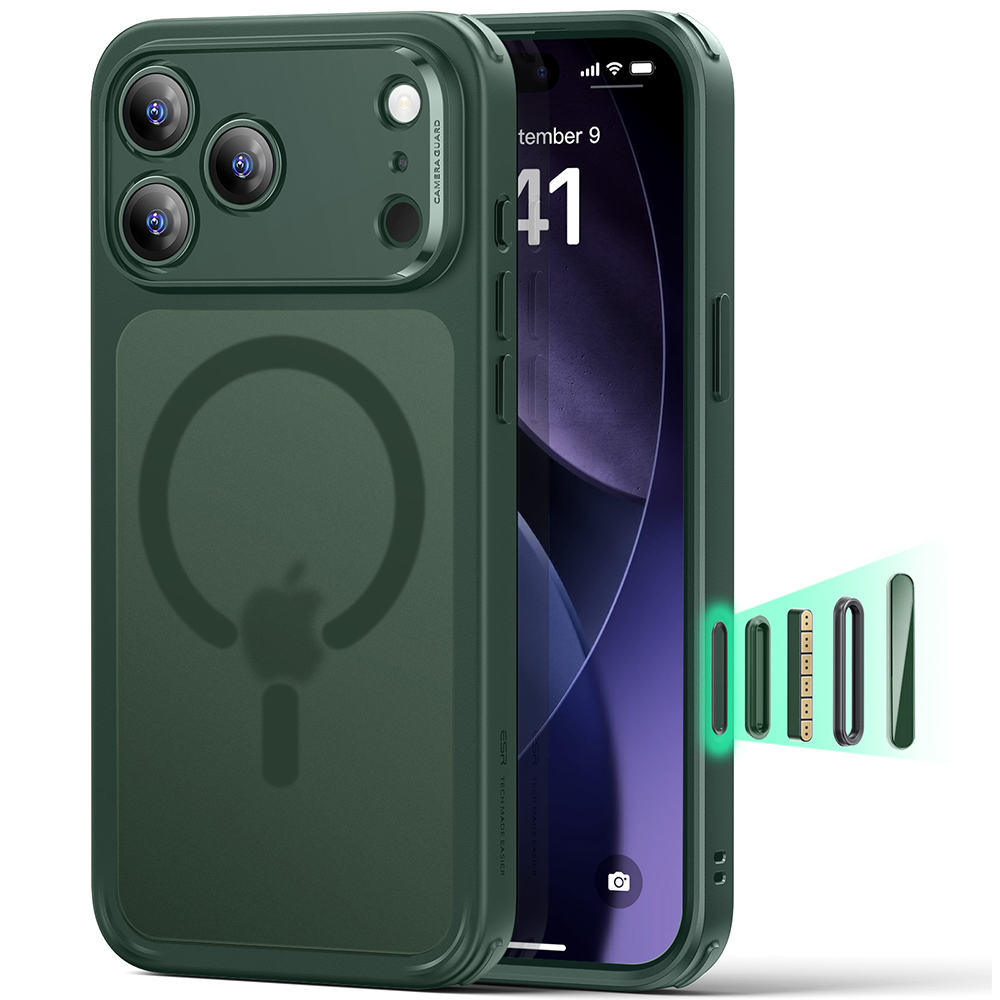 Калъф за iPhone 17 Pro - ESR Classic Hybrid HaloLock - Frosted Зелен