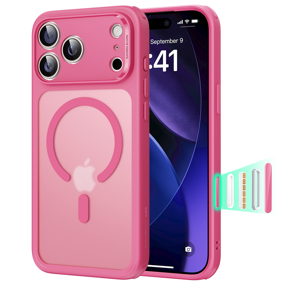 Калъф за iPhone 17 Pro - ESR Classic Hybrid HaloLock - Frosted Розов