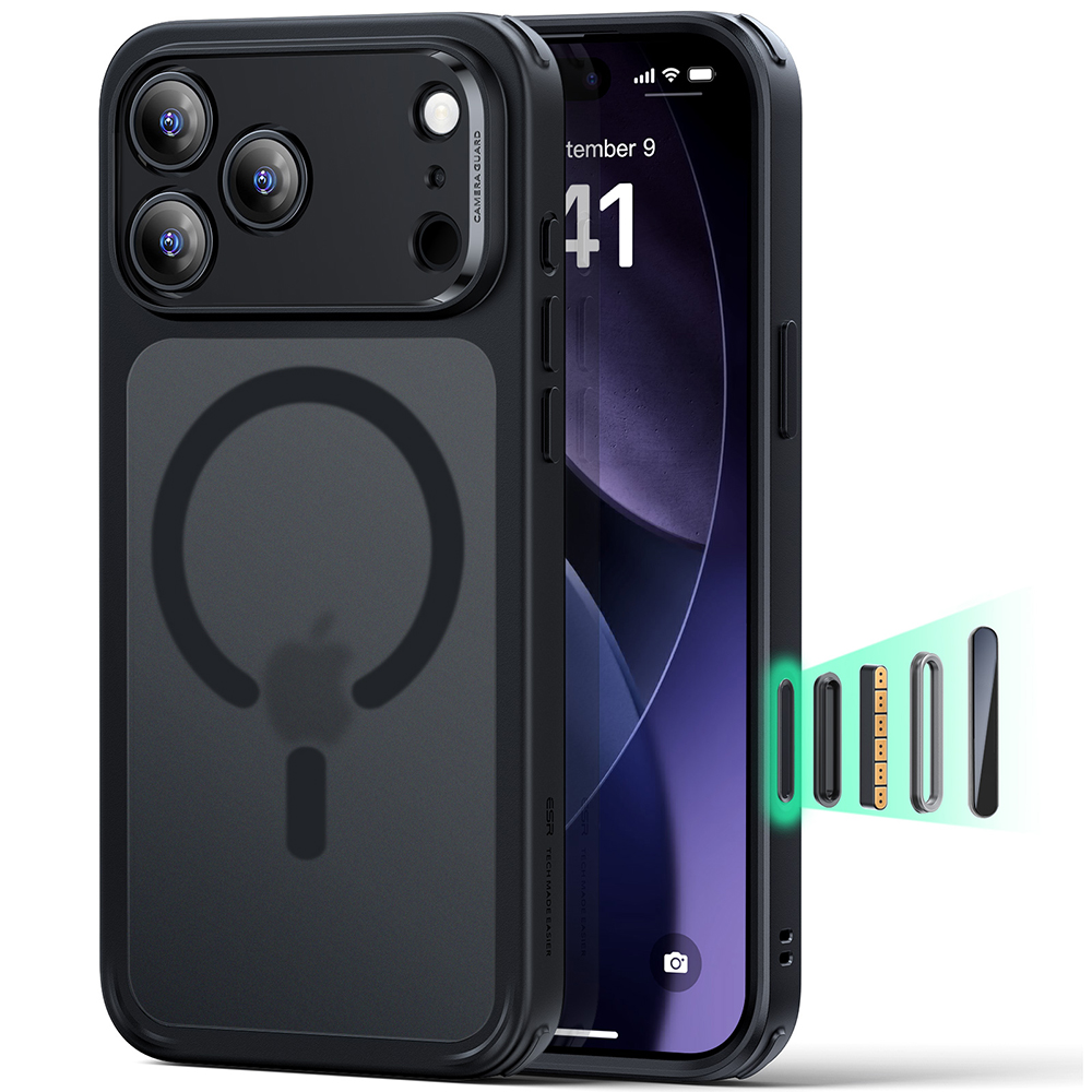 Калъф за iPhone 17 Pro - ESR Classic Hybrid HaloLock - Frosted Черен