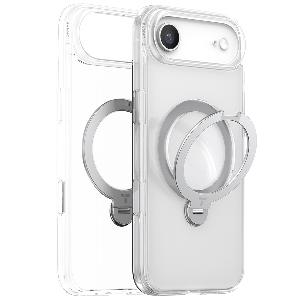 Калъф за iPhone 17 Air - Torras Ostand Spin MagSafe Series - Прозрачен
