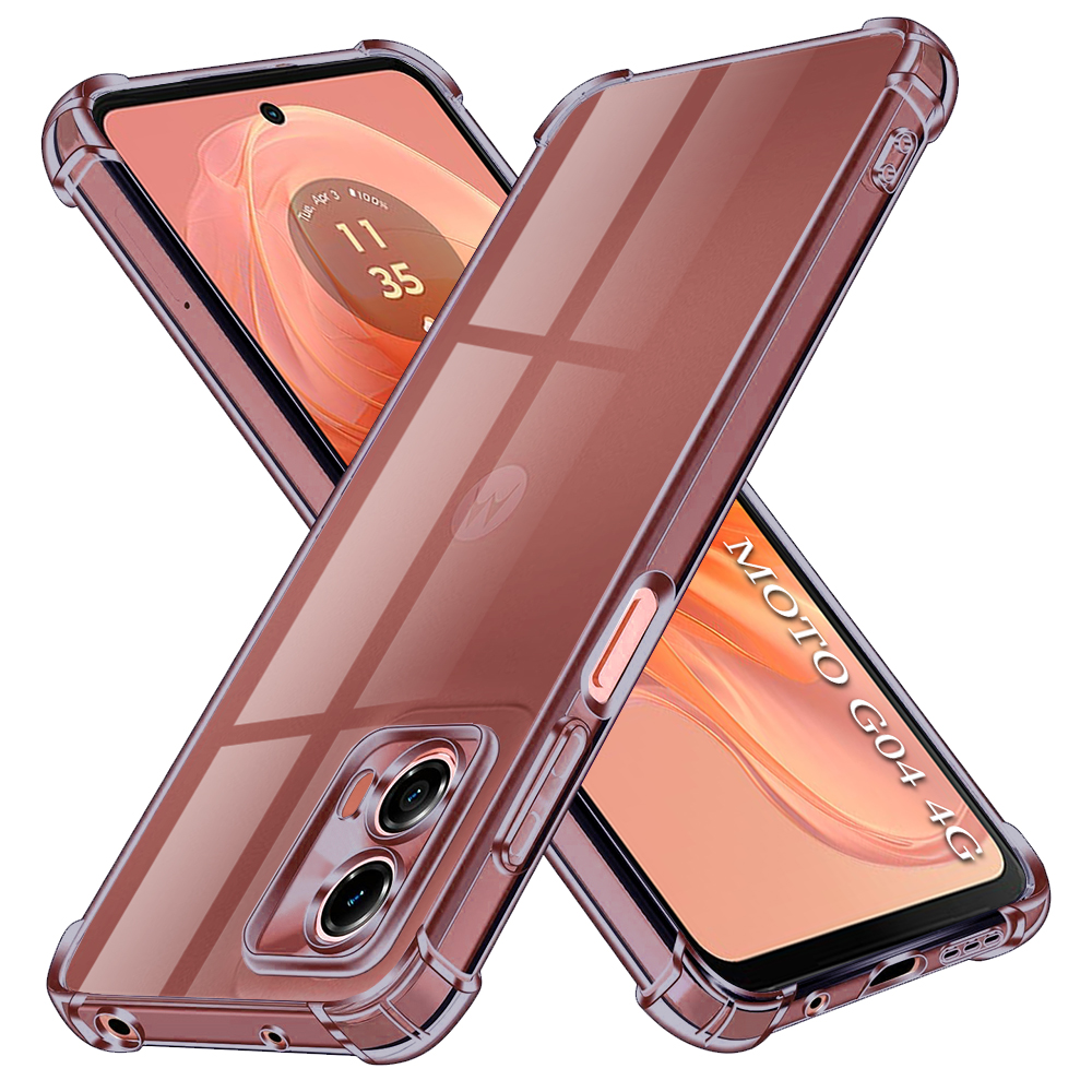 Калъф за Motorola Moto Moto G04 / Moto G04s / Moto G24 / Moto E14 - Techsuit Shockproof Прозрачен Silicone - Smoke Черен