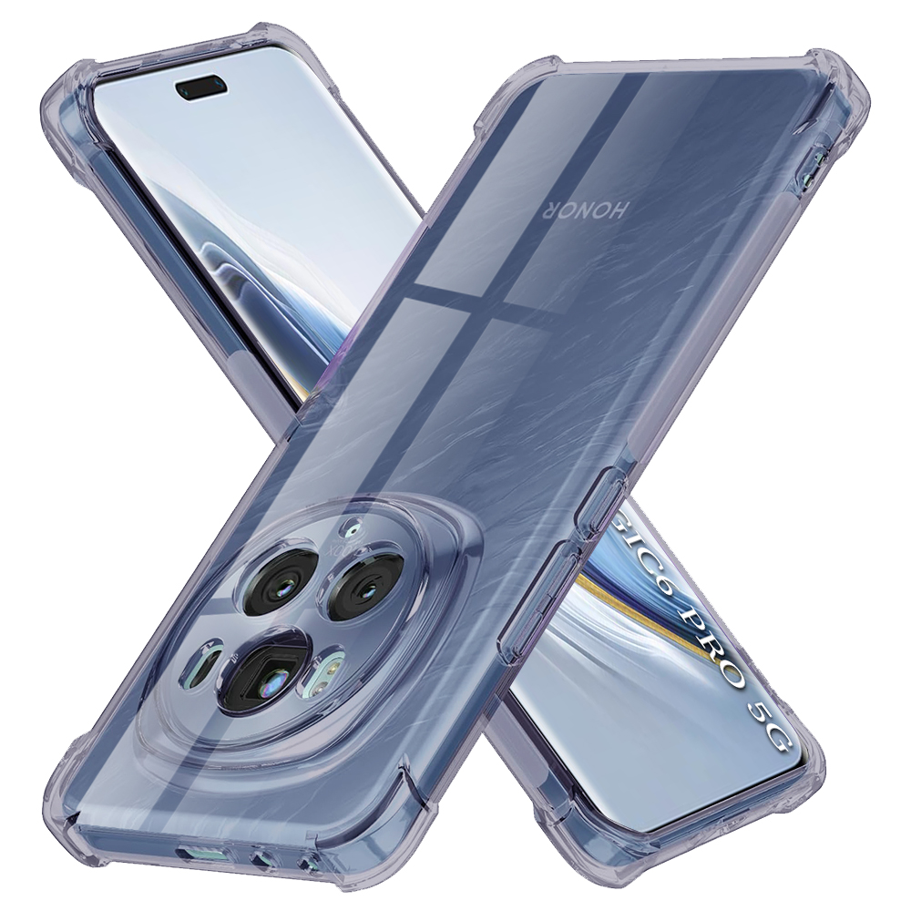 Калъф за Honor Magic6 Pro - Techsuit Shockproof Прозрачен Silicone - Smoke Черен