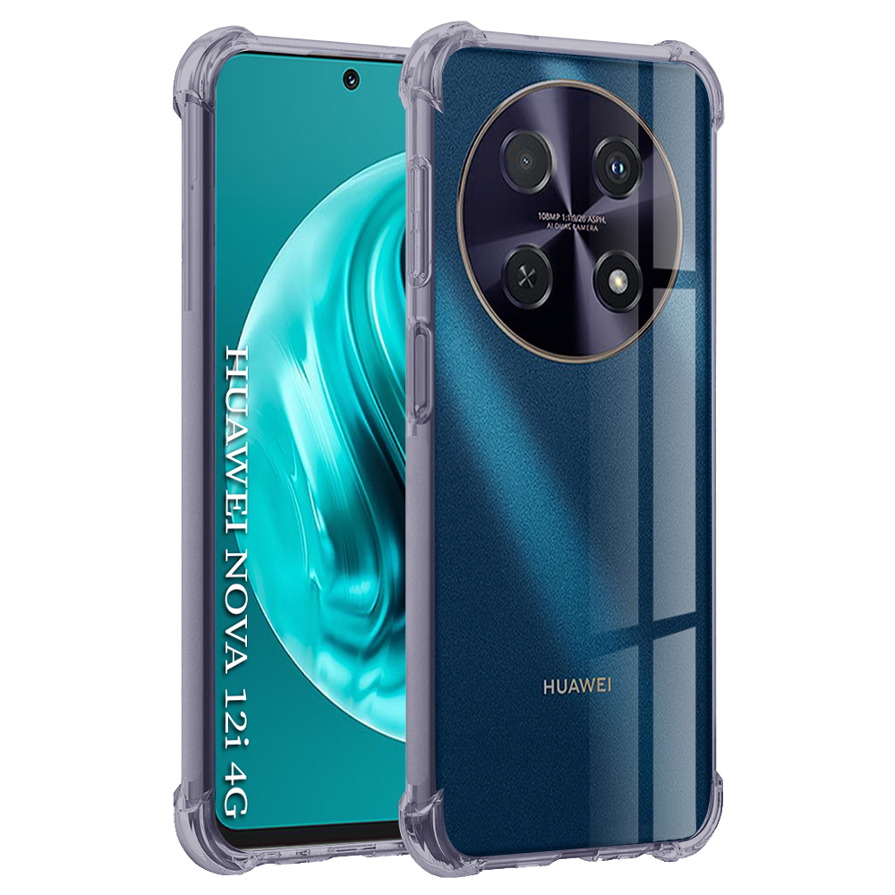 Калъф за Huawei nova 12i / 13i - Techsuit Shockproof Прозрачен Silicone - Smoke Черен