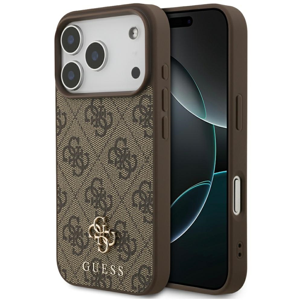 Калъф за iPhone 17 Pro - Guess 4G Small and Classic Logo MagSafe (GUHMP17LP4SM4MW) - Кафяв