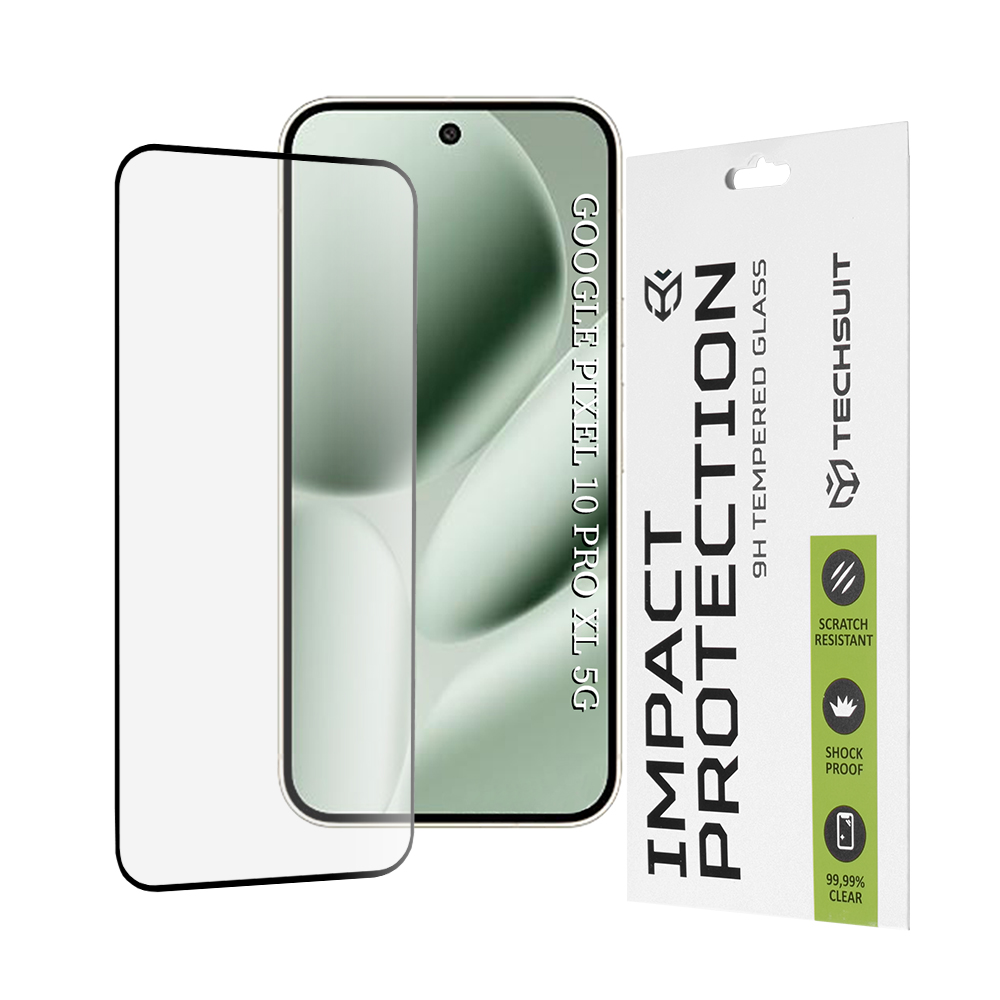 Капак за Google Pixel 10 Pro XL - Techsuit 111D Full Cover / Full Glue Glass - Черен