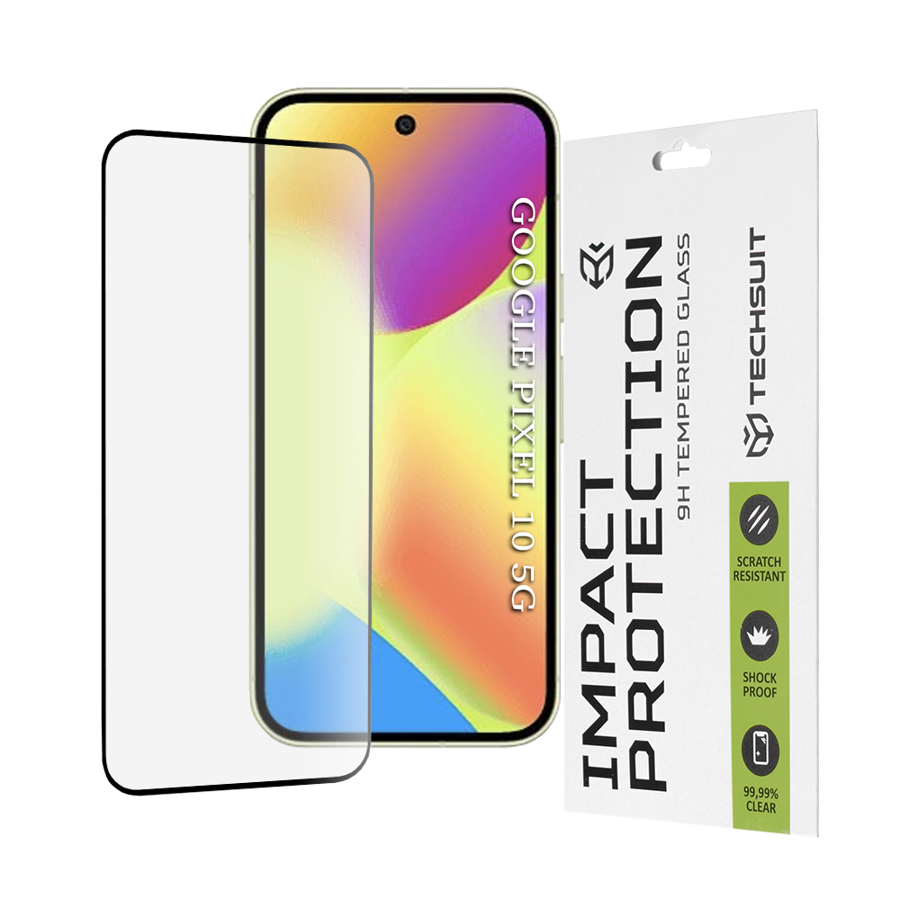 Капак за Google Pixel 10 - Techsuit 111D Full Cover / Full Glue Glass - Черен
