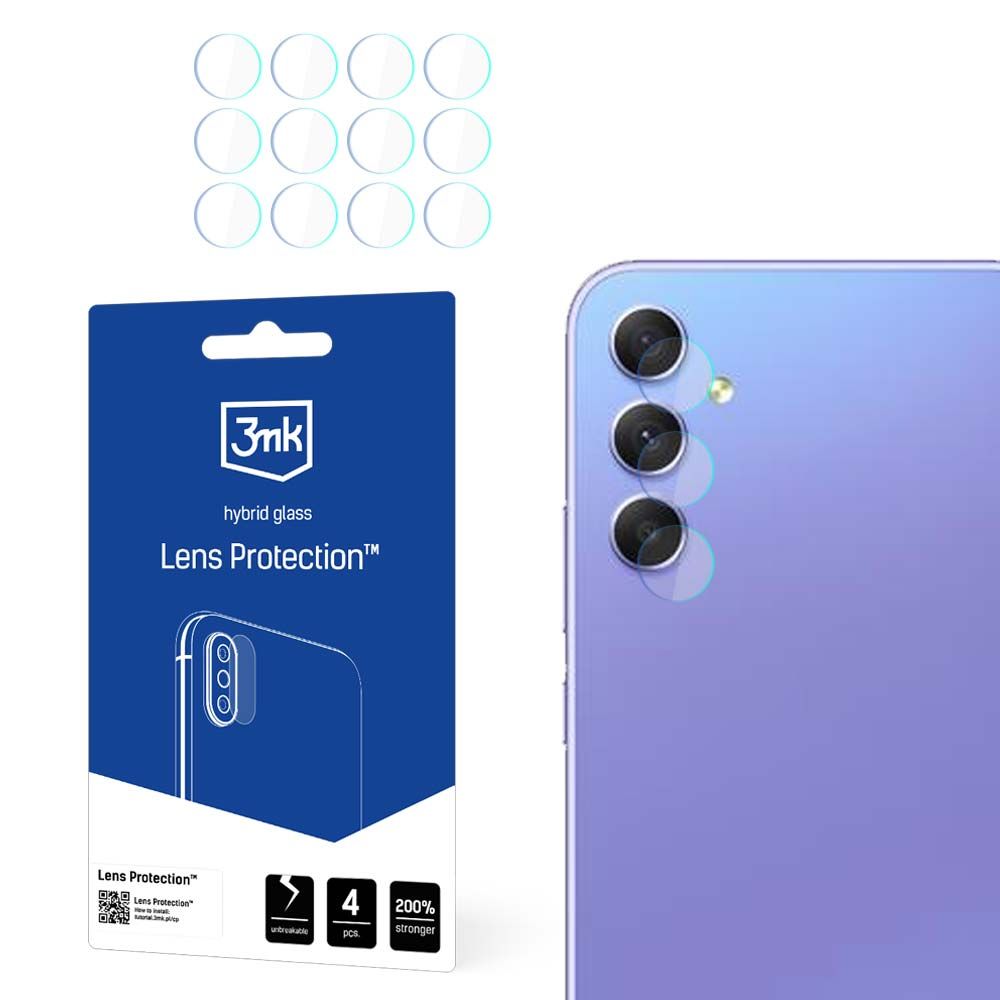 Капак за Samsung Galaxy A35 / A55 5G (комплект 4) - 3mk защита на обектива - Прозрачен