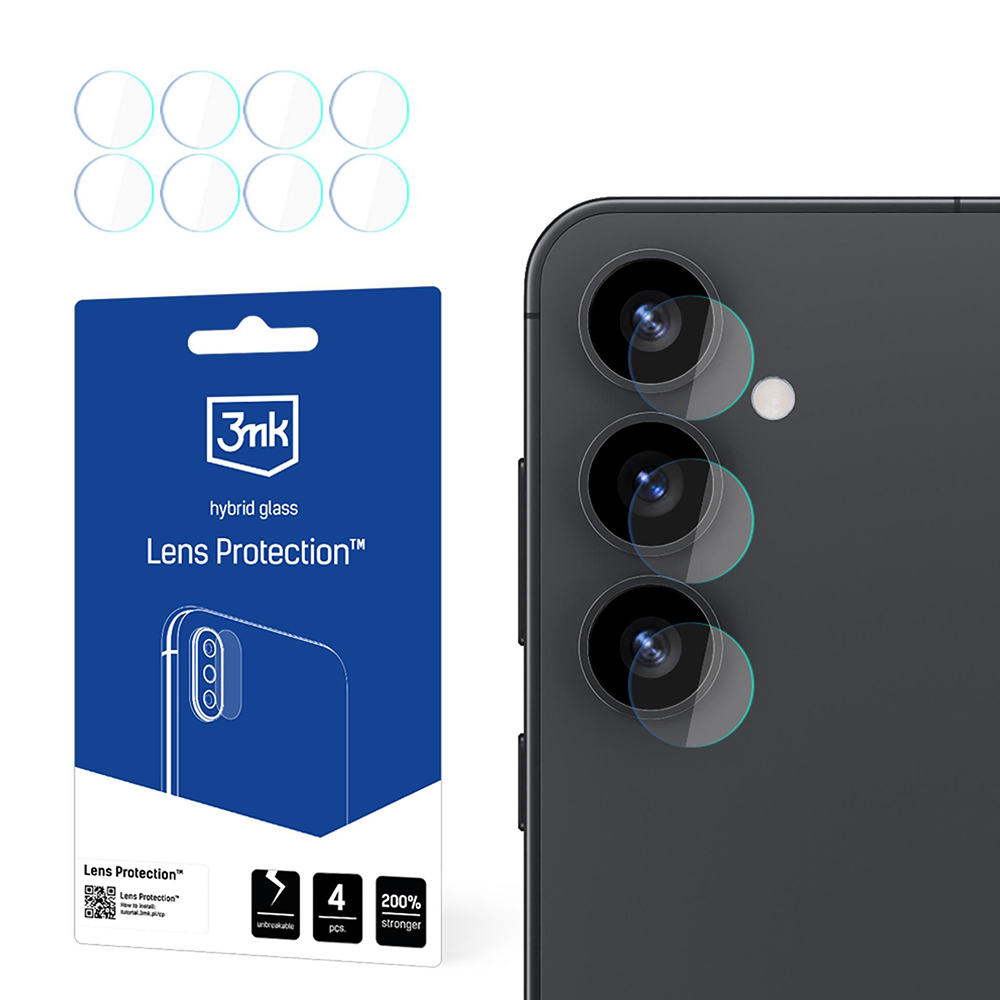 Капак за Samsung Galaxy S25 (комплект 4) - 3mk Lens Protection - Прозрачен