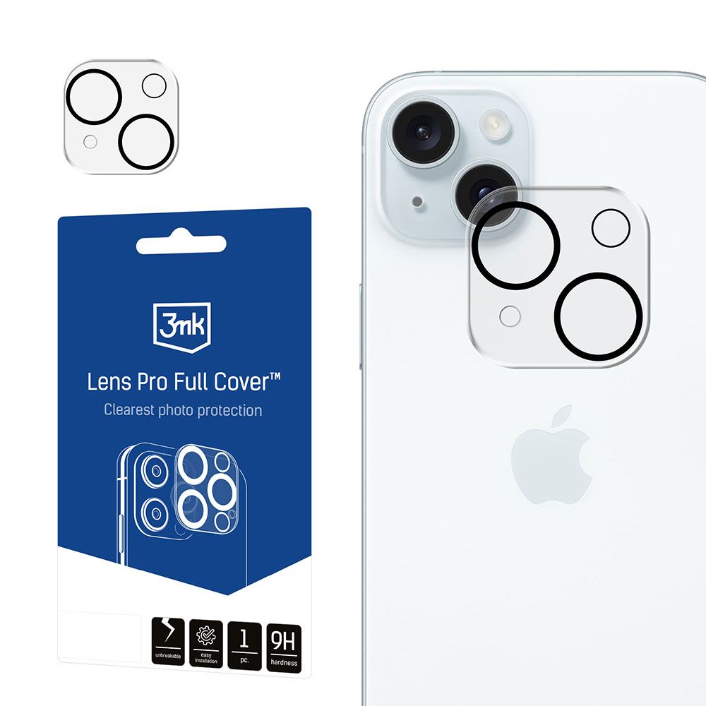 Калъф за iPhone 15 / iPhone 15 Plus - 3mk Lens Protection Full Cover - Прозрачен
