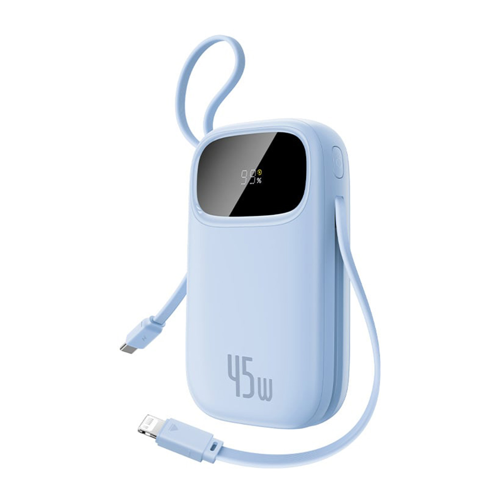 Power Bank, USB-C/Lightning кабели, 10000mAh, 45W, цифров дисплей - Baseus EnerFill FC31 Qpow 3 (E0028C03) - Galaxy Син