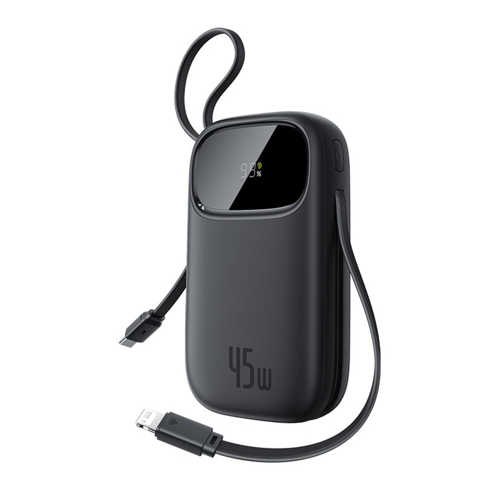 Power Bank, USB-C/Lightning кабели, 10000mAh, 45W, цифров дисплей - Baseus EnerFill FC31 Qpow 3 (E0028C00) - Cosmic Черен