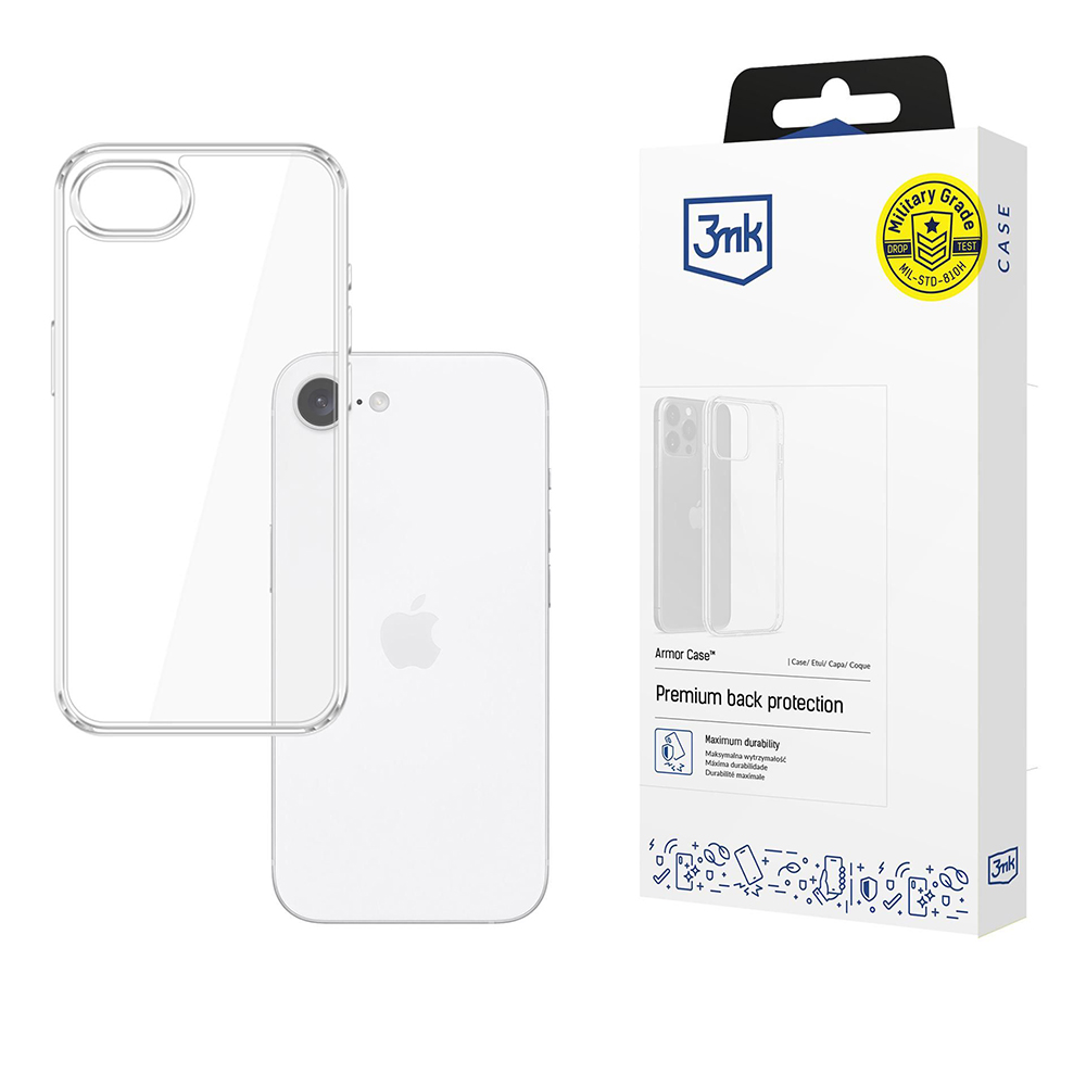 Калъф за iPhone 16e / iPhone 17e - 3mk Armor Case - Прозрачен