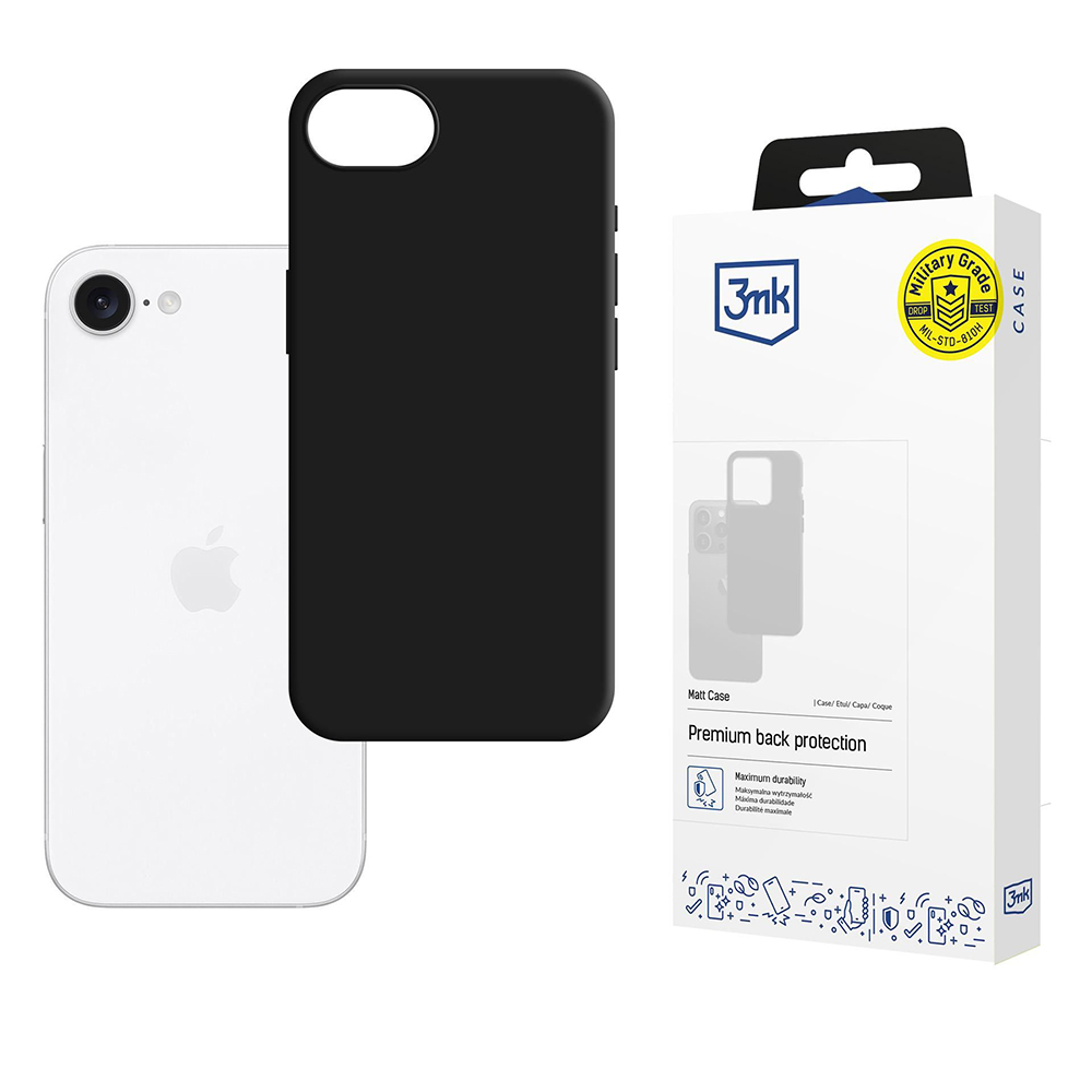 Калъф за iPhone 16e / iPhone 17e - 3mk Matt Case - Черен
