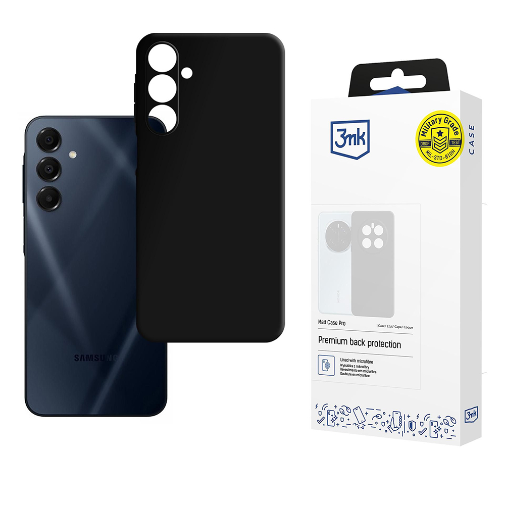 Калъф за Samsung Galaxy A16 4G - 3mk Matt Case Pro - Черен