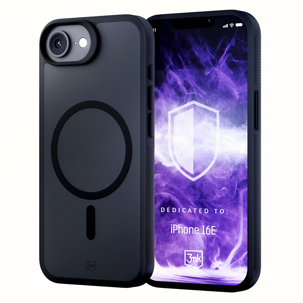 Калъф за iPhone 16e / iPhone 17e - 3mk Smoke MagCase - Черен