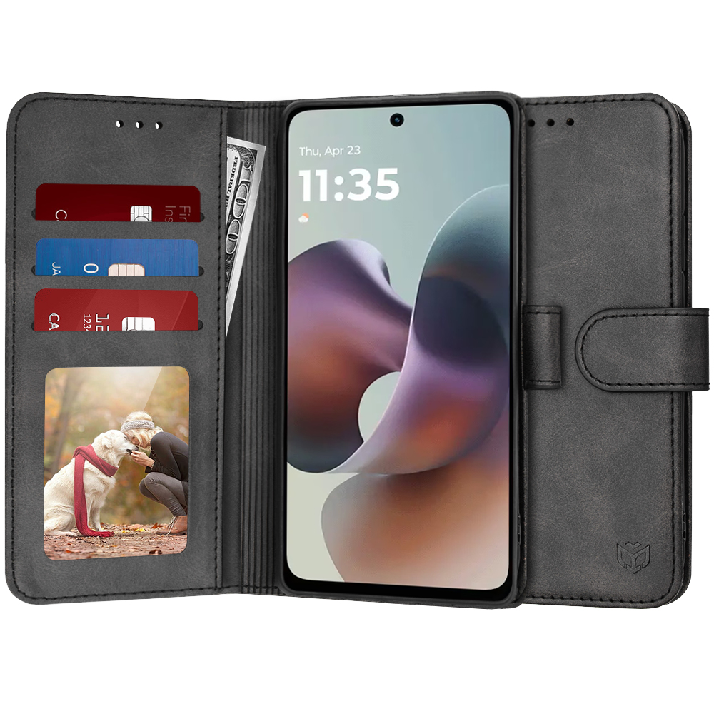 Калъф за Motorola Moto G56 - Techsuit Diary Book - Черен