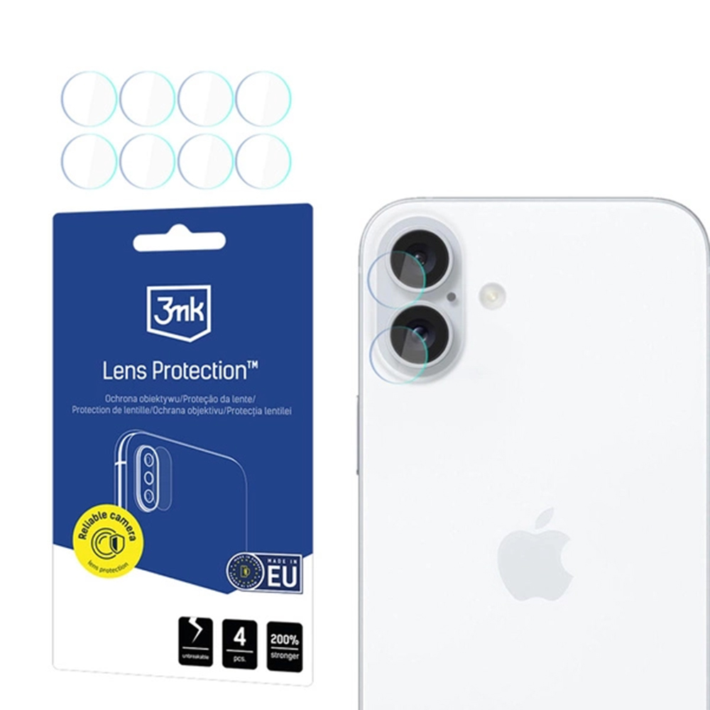 Калъф за iPhone 16 (комплект 4) - 3mk Lens Protection - Прозрачен