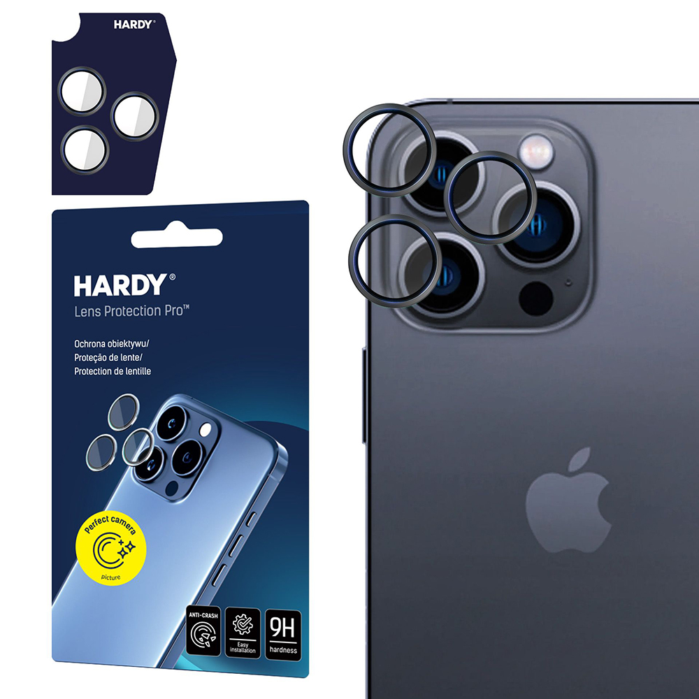 Калъф за iPhone 16 Pro Max / iPhone 16 Pro - 3mk Hardy Lens Protection Pro - Черен