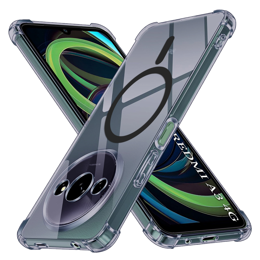 Калъф за Xiaomi Redmi A3 / Redmi A3x - Techsuit Shockproof Прозрачен Silicone MagSafe - Smoke Черен