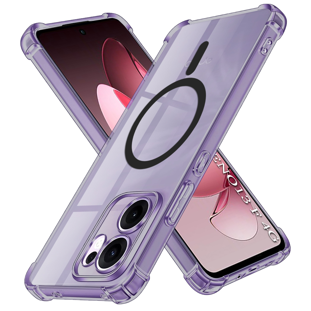 Калъф за Oppo Reno13 F 4G / Reno13 F 5G / Reno13 FS 5G - Techsuit Shockproof Прозрачен Silicone MagSafe - Smoke Черен