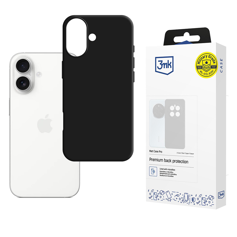 Калъф за iPhone 17 - 3mk Matt Case Pro - Черен