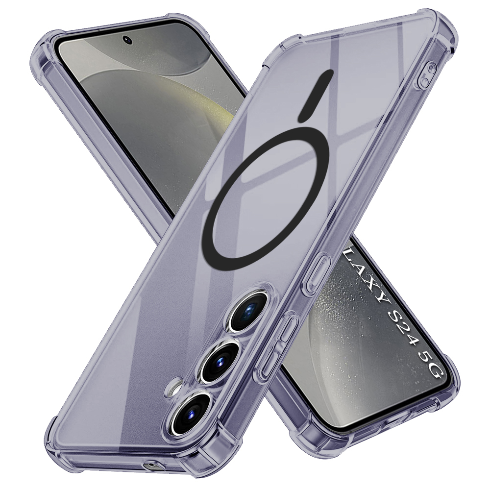Калъф за Samsung Galaxy S24 - Techsuit Shockproof Прозрачен Silicone MagSafe - Smoke Черен