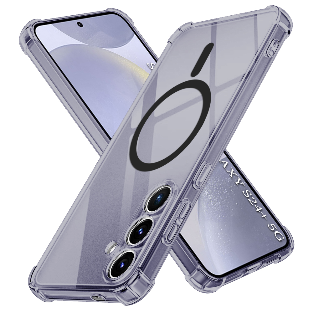 Калъф за Samsung Galaxy S24 Plus - Techsuit Shockproof Прозрачен Silicone MagSafe - Smoke Черен