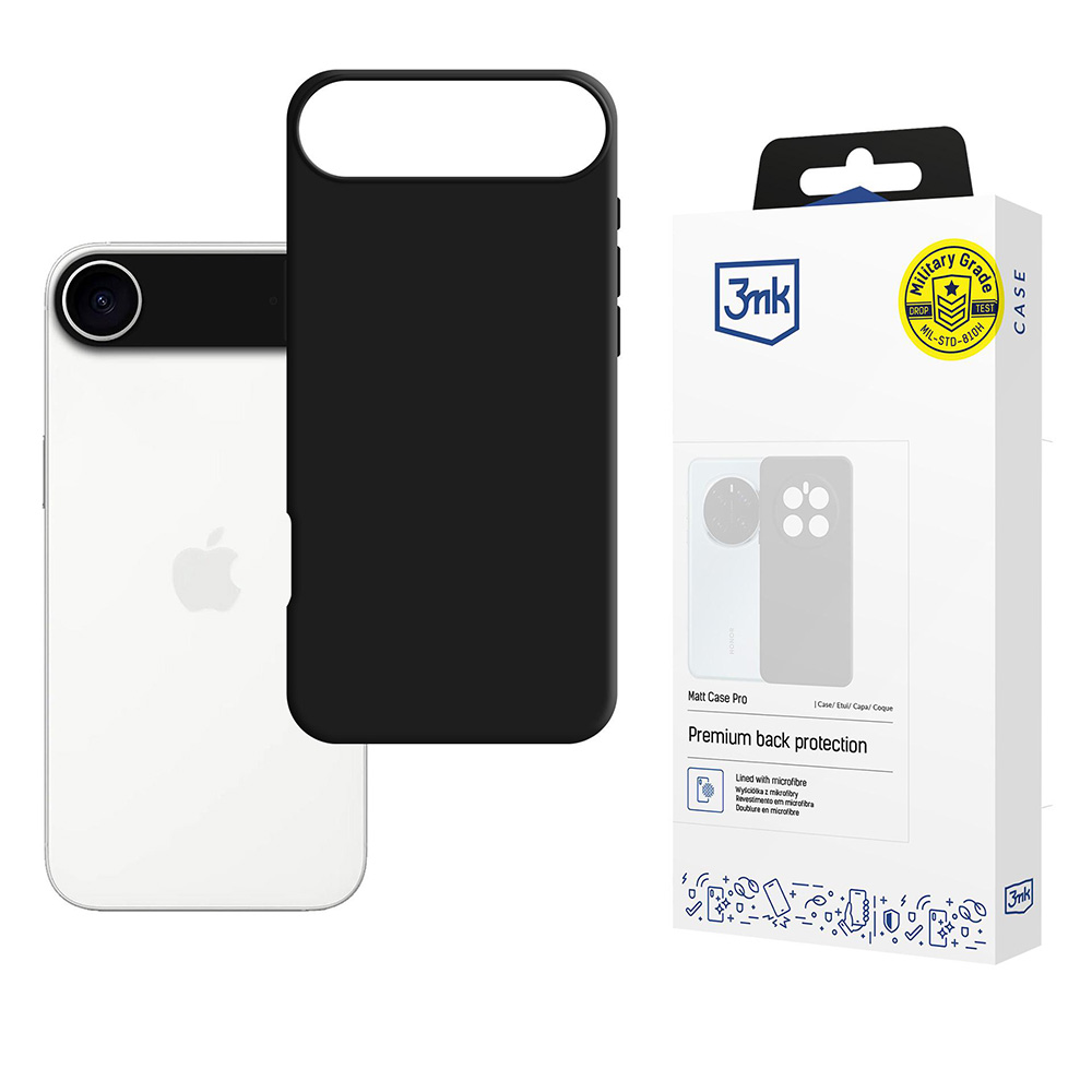 Калъф за iPhone 17 Air - 3mk Matt Case Pro - Черен