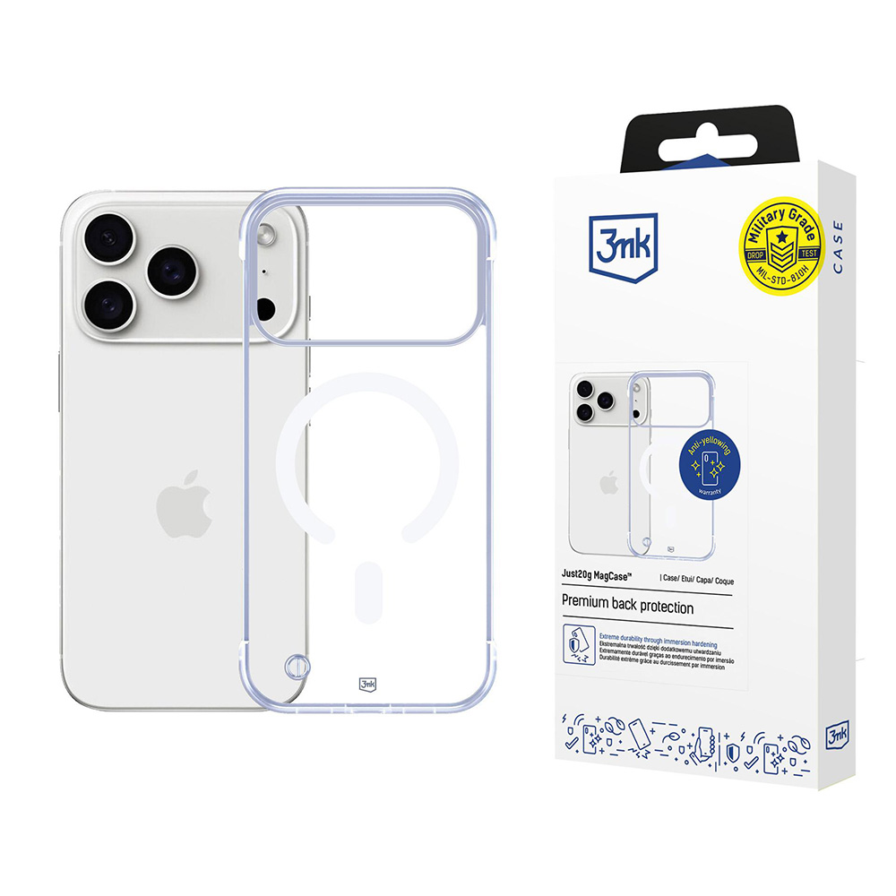 Калъф за iPhone 17 Pro - 3mk Just20g Case - Прозрачен