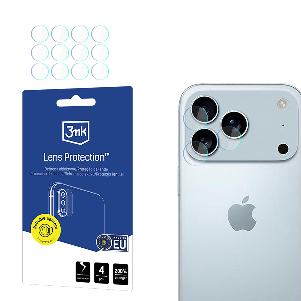 Калъф за iPhone 17 Pro Max (комплект 4) - 3mk Lens Protection - Прозрачен
