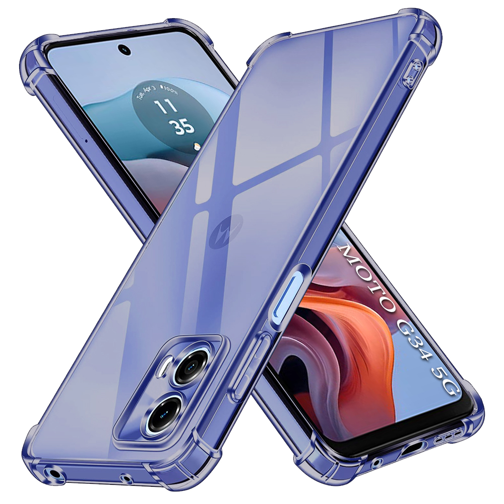 Калъф за Motorola Moto Moto G34 / Moto G45 - Techsuit Shockproof Прозрачен Silicone - Smoke Черен